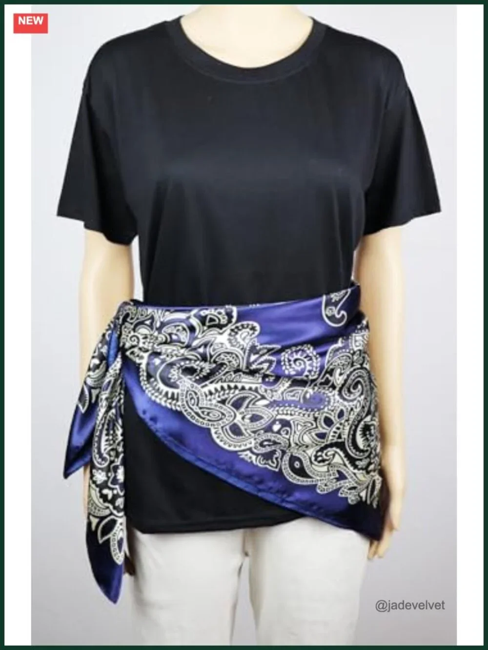 Women's Square Satin Hair Scarf Silk Feel, 35x35in, Multi-Use